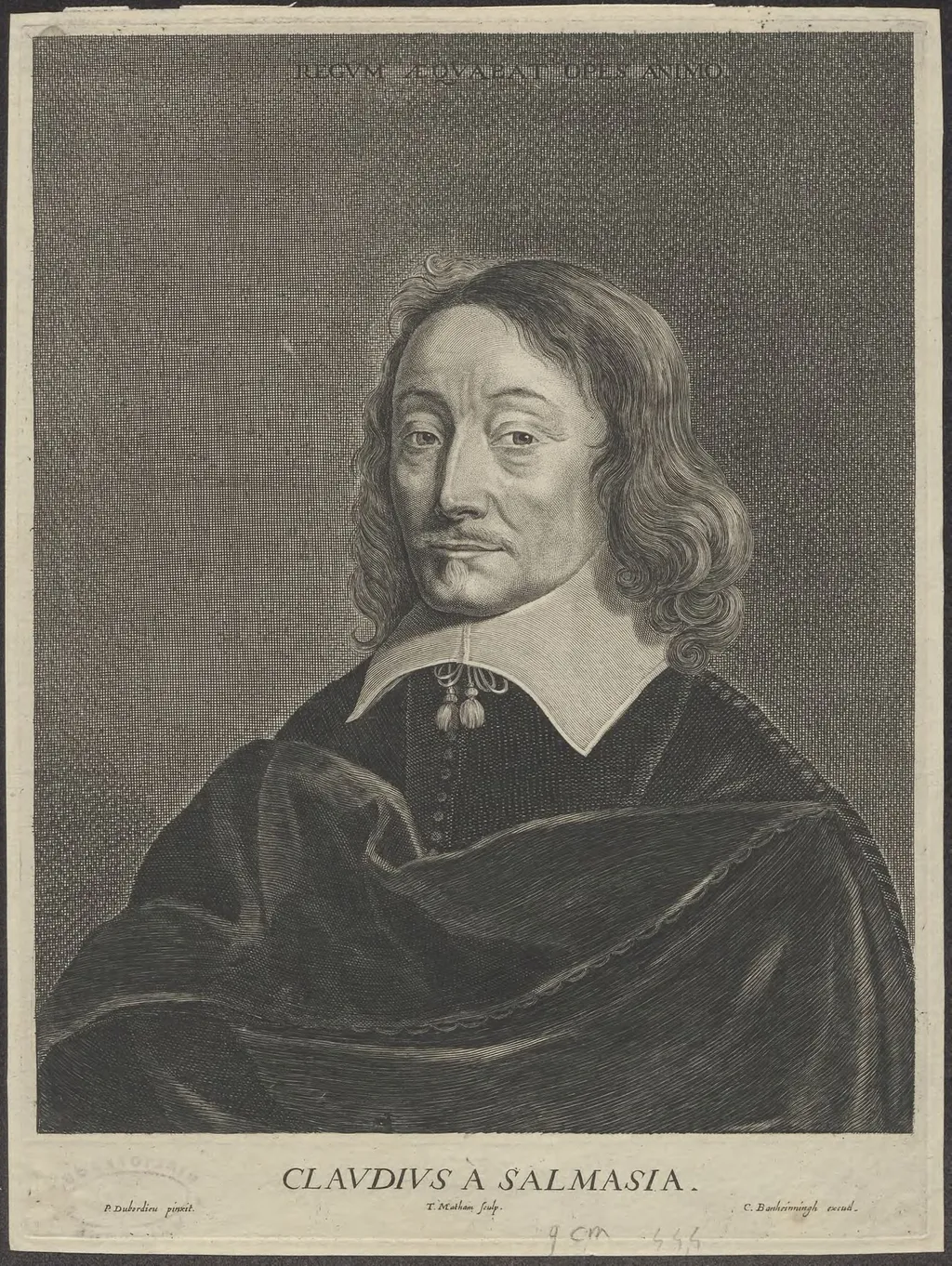 Portrait of Claudius Salmasius, professor at Leiden, by Theodoor, Matham, unspecified, 1650