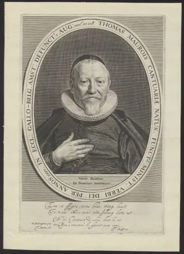 Portrait of Thomas Maurois, Walloon minister in Amsterdam, by Theodoor, Matham