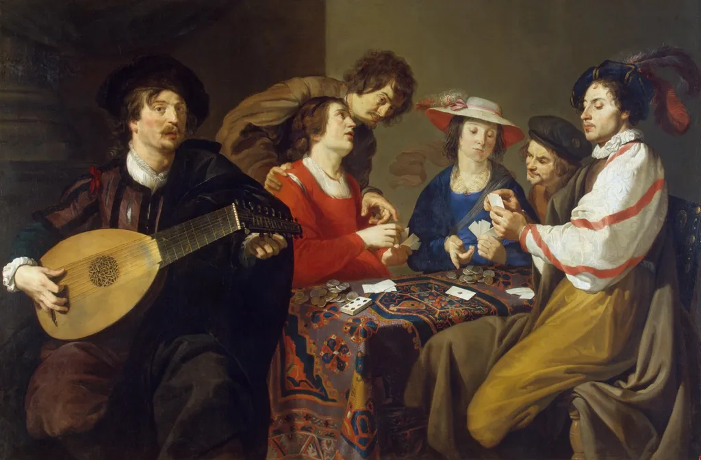 Card Game, by Theodoor Rombouts, oil, 1620