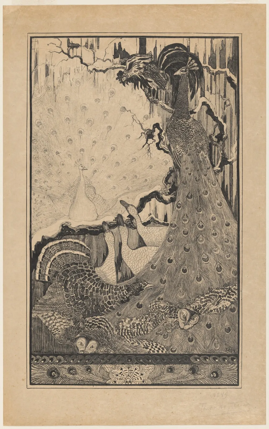 Nieuwjaar (New Year), by Theodoor van Hoijtema, ink, 1894