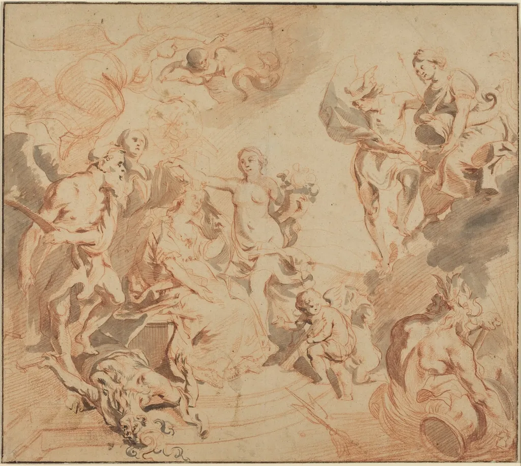 Antwerp Blessed with Abundance, by Theodoor van Thulden, ink, 1648