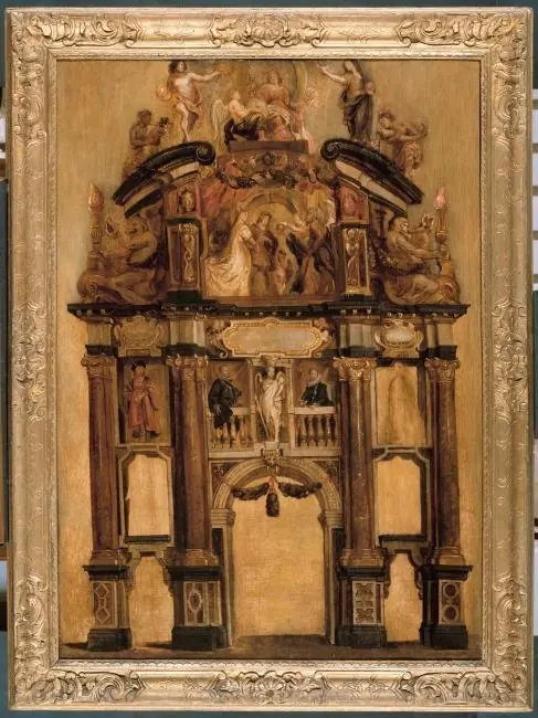 Sketch of the back of the triumphal arch of Philip IV, by Theodoor van Thulden