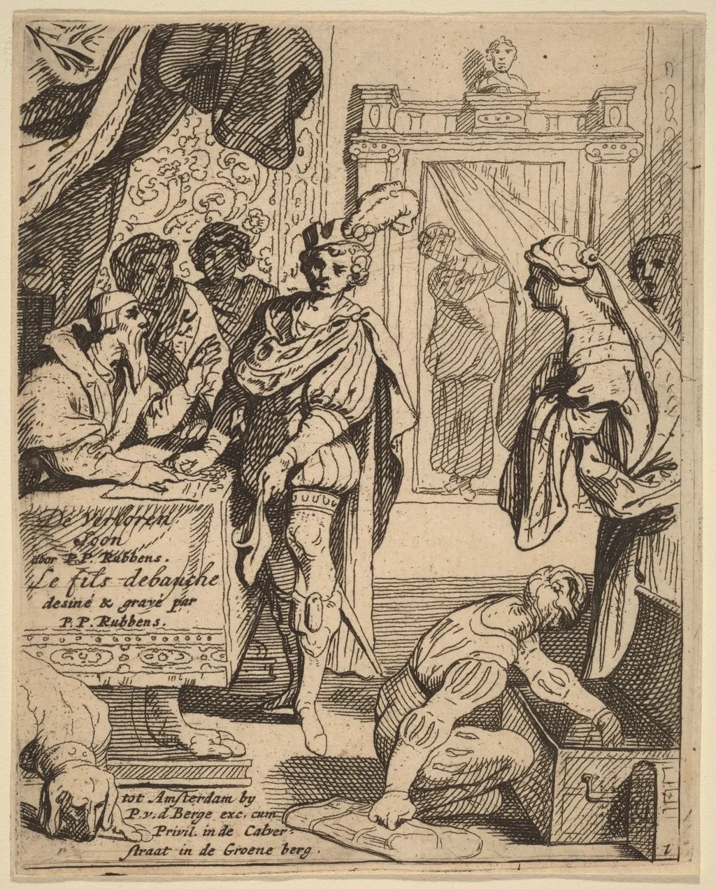The Prodigal Son Receiving His Patrimony, by Theodoor van Thulden, ink, 1638