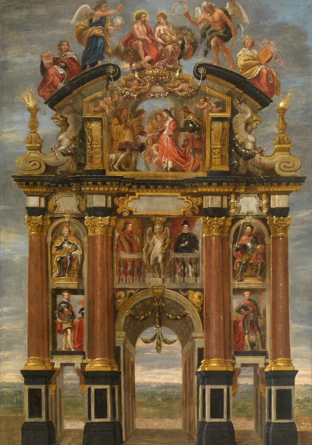 Triumphal Arch of Philip IV of Spain, front, by Theodoor van Thulden, oil