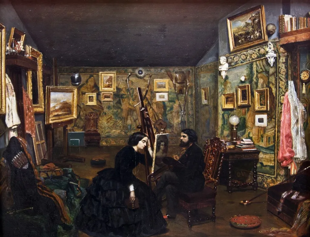 Al doilea atelier al artistului la Paris, by Theodor Aman, unspecified, 1856