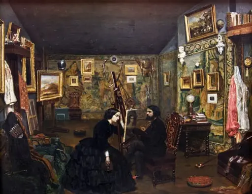 Al doilea atelier al artistului la Paris, by Theodor Aman