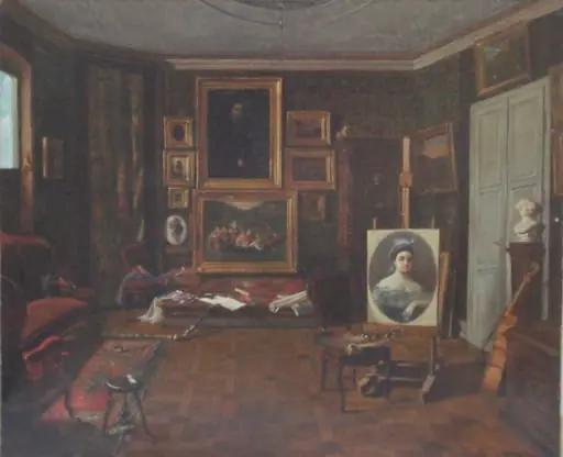 Atelierul pictorului (casa Prager), by Theodor Aman