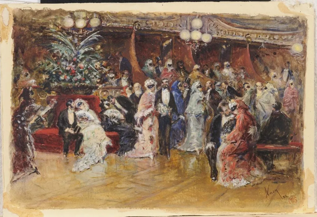 Bal mascat, by Theodor Aman, unspecified, 1882