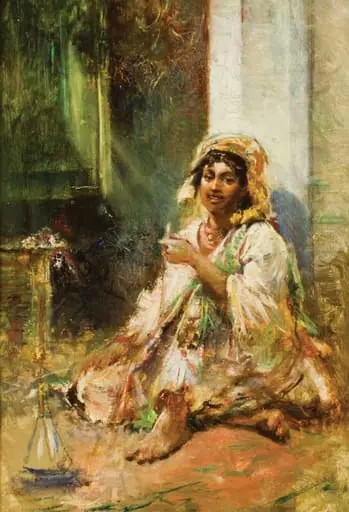Cadână cu narghilea, by Theodor Aman