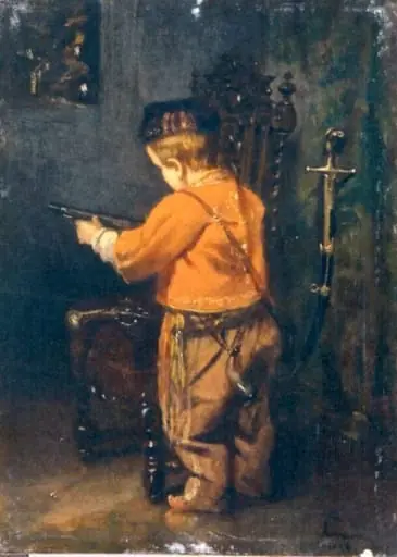 Copil în uniformă militară, by Theodor Aman