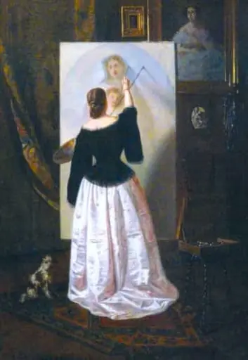 Doamnă pictând, by Theodor Aman