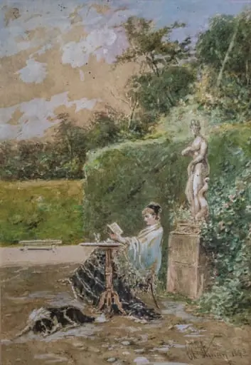 Femeie în grădină, by Theodor Aman