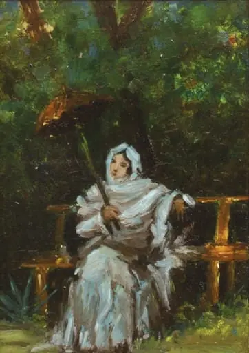 Femeie pe bancă, by Theodor Aman