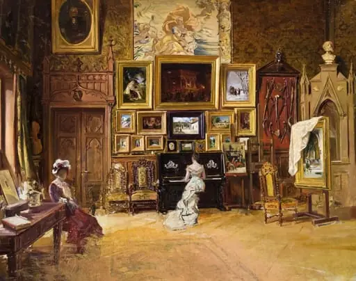 În atelierul artistului, by Theodor Aman