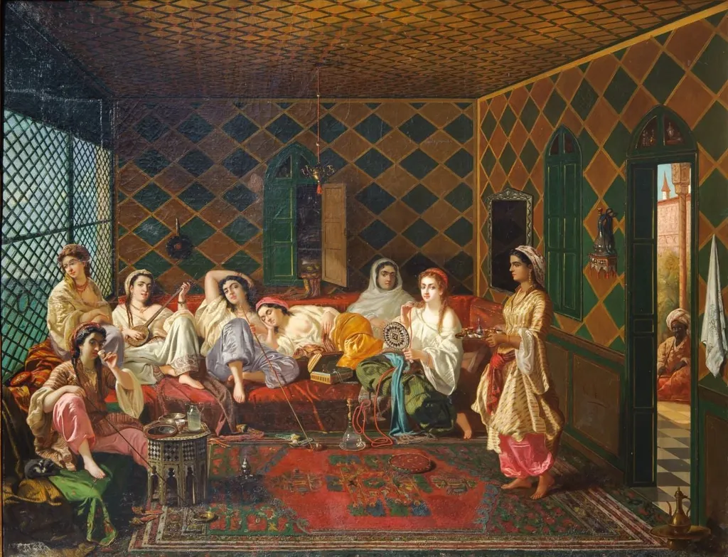 Interior de serai, by Theodor Aman, unspecified, 1863