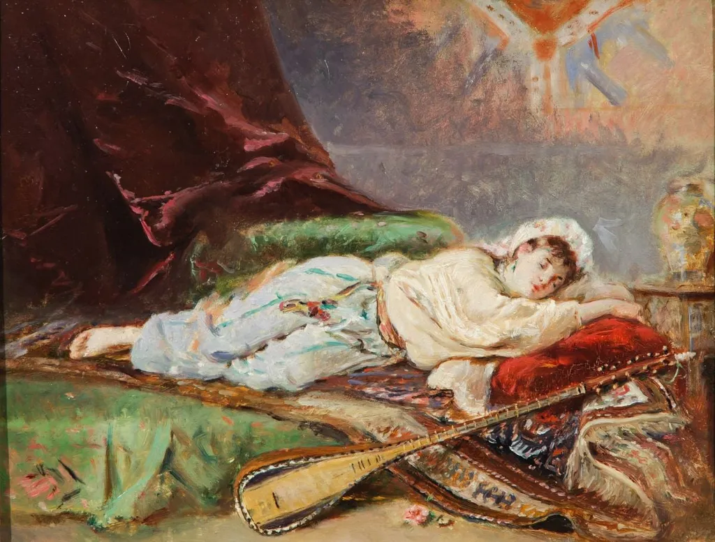 Odaliscă culcată, by Theodor Aman, unspecified, 1885