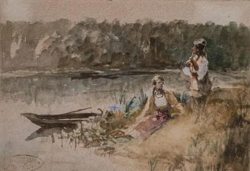 Pereche de țărani, by Theodor Aman