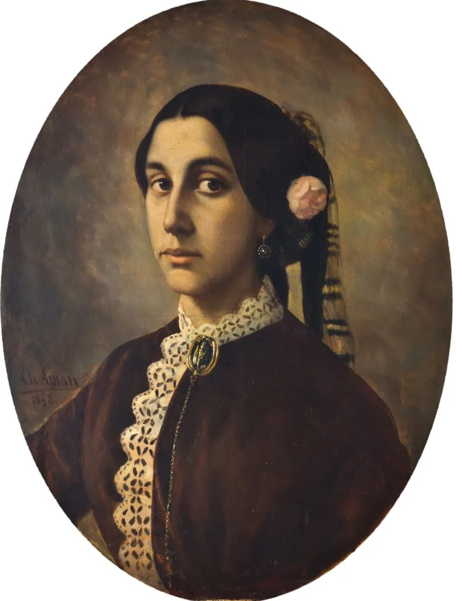 Portret de femeie, by Theodor Aman, 1858