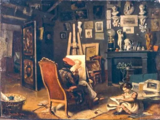 Primul atelier al pictorului la Paris, by Theodor Aman