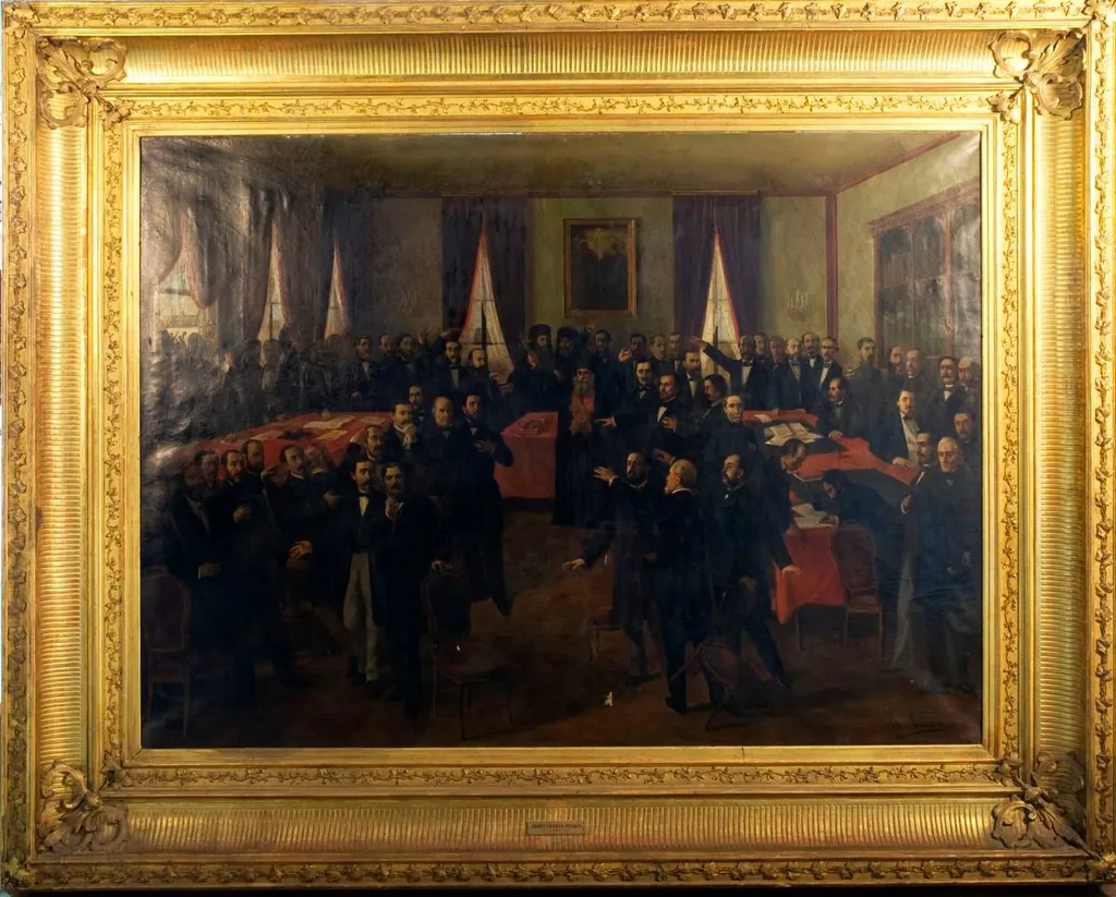 Proclamarea Unirii Principatelor (24 Ianuarie 1859), by Theodor Aman, unspecified, 1861