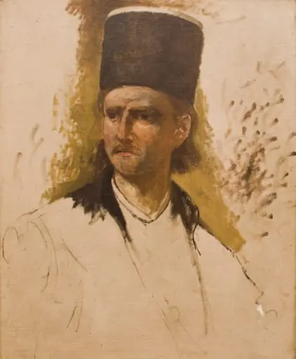 Schița portretului lui Tudor Vladimirescu, by Theodor Aman