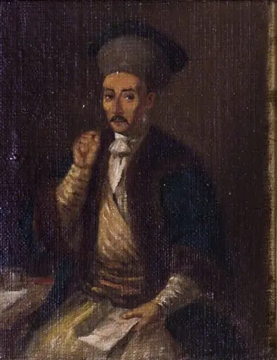 Serdarul Dumitru Aman. Replică după un portret de Carol Wallenstein, by Theodor Aman