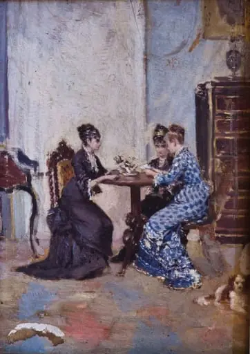 Trei femei jucând cărți, by Theodor Aman