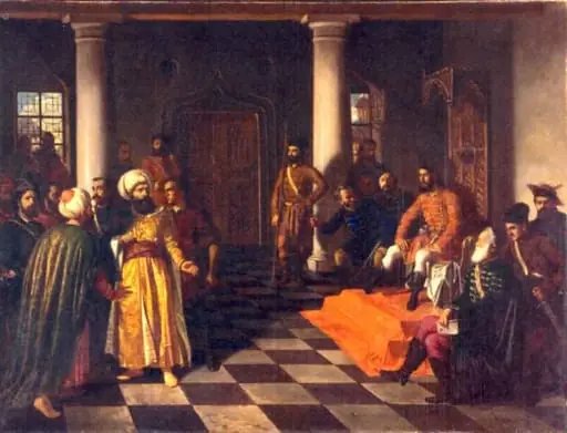 Vlad Țepeș și solii turci, by Theodor Aman
