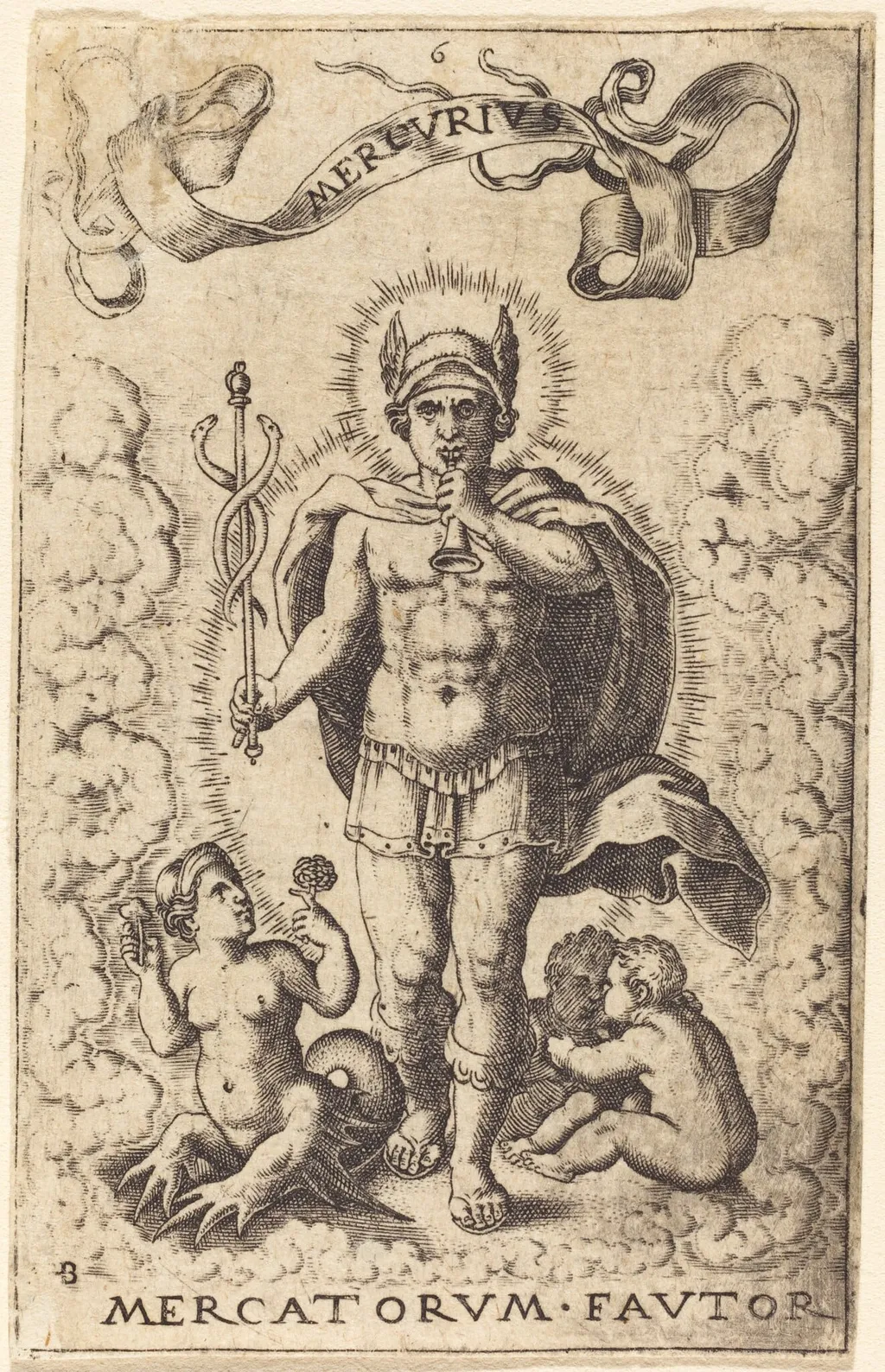 Mercury, by Theodor de Bry, ink, 1584