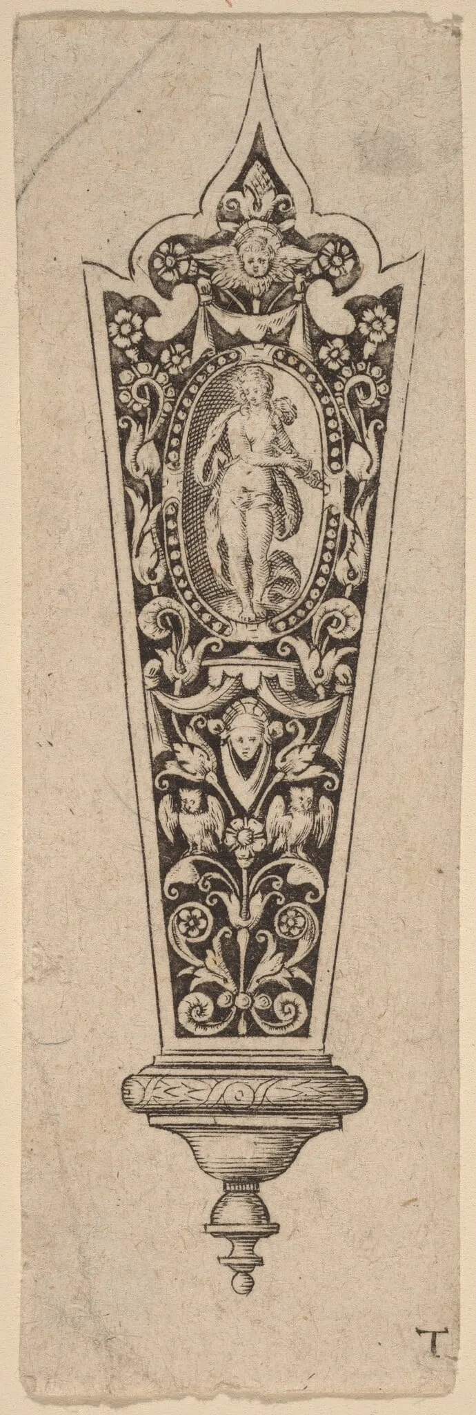 Ornament for Knife Handle, by Theodor de Bry, ink, 1563