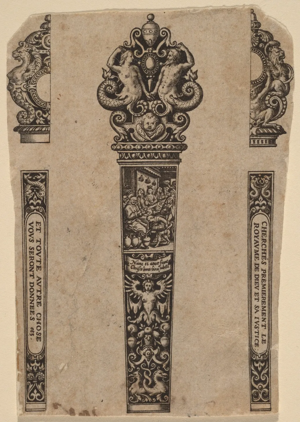 Ornament for Knife Handle, by Theodor de Bry, ink, 1563