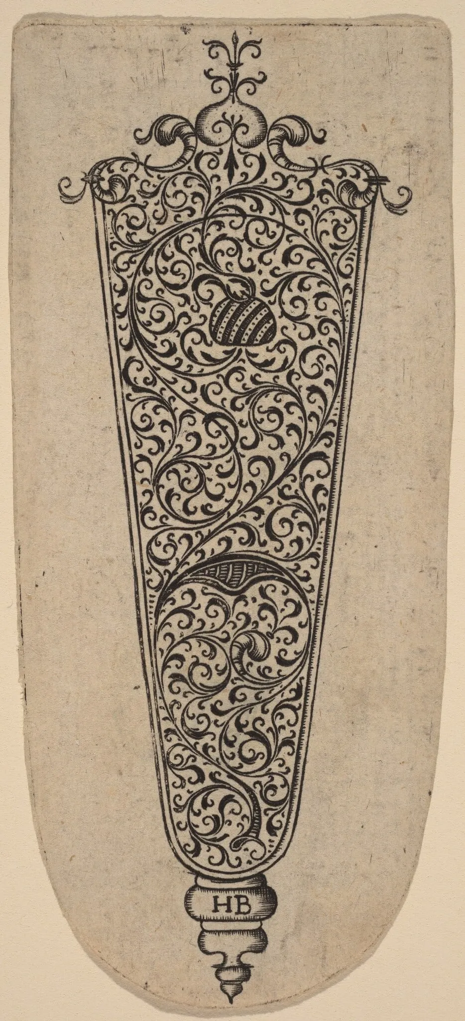 Ornament for Knife Handle, by Theodor de Bry, ink, 1563