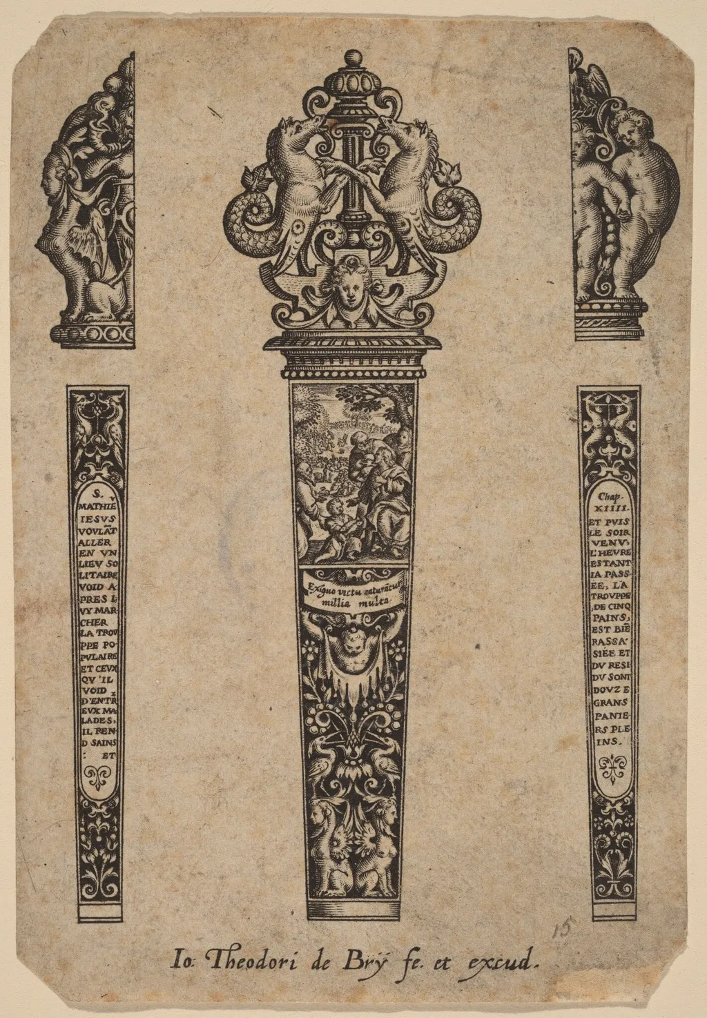 Ornament for Knife Handle, by Theodor de Bry, ink, 1563