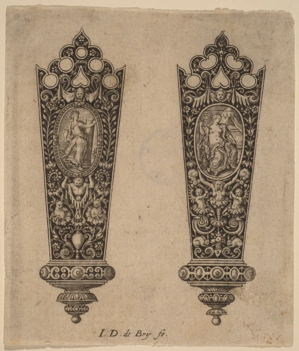 Ornament for Knife Handle, by Theodor de Bry, ink, 1563