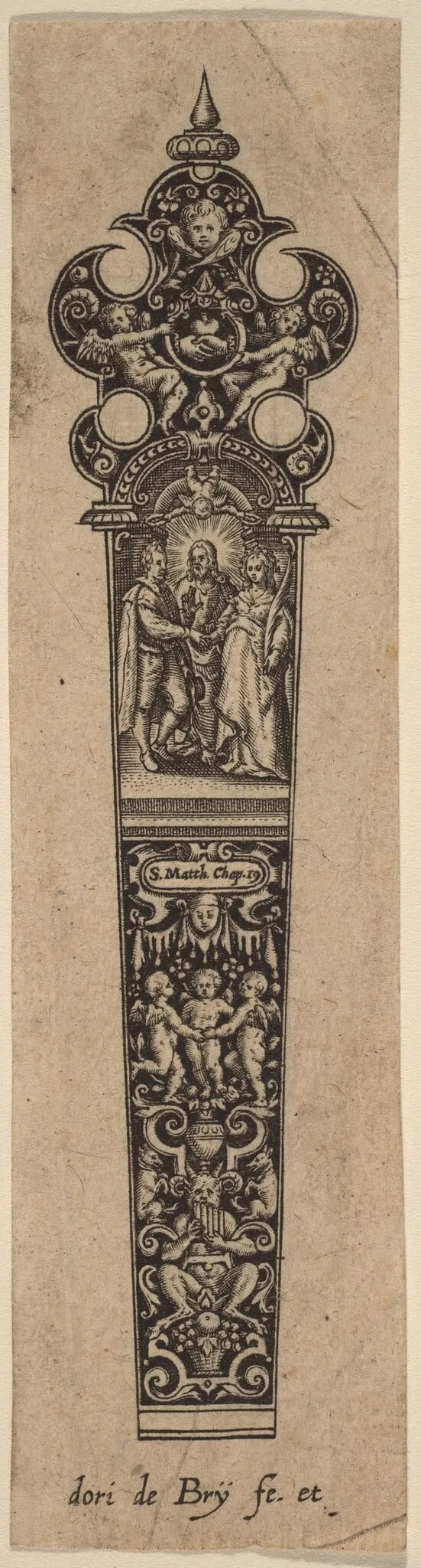 Ornament for Knife Handle, by Theodor de Bry, ink, 1563