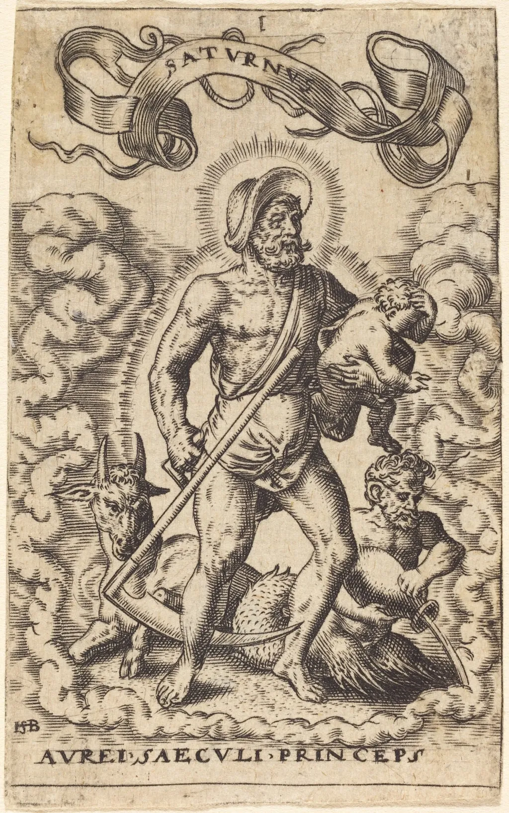 Saturn, by Theodor de Bry, ink, 1584
