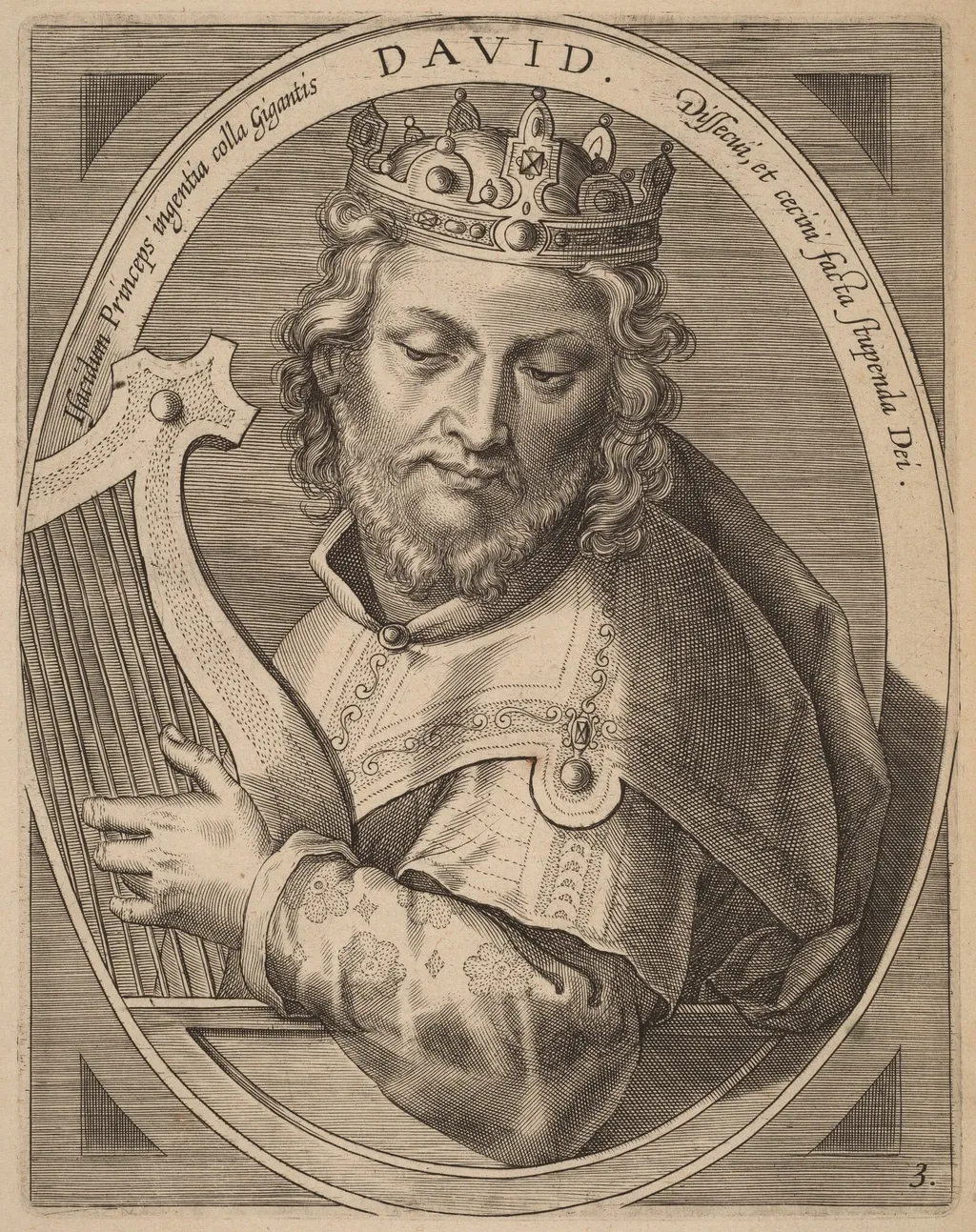 David, by Theodor Galle, ink, 1613