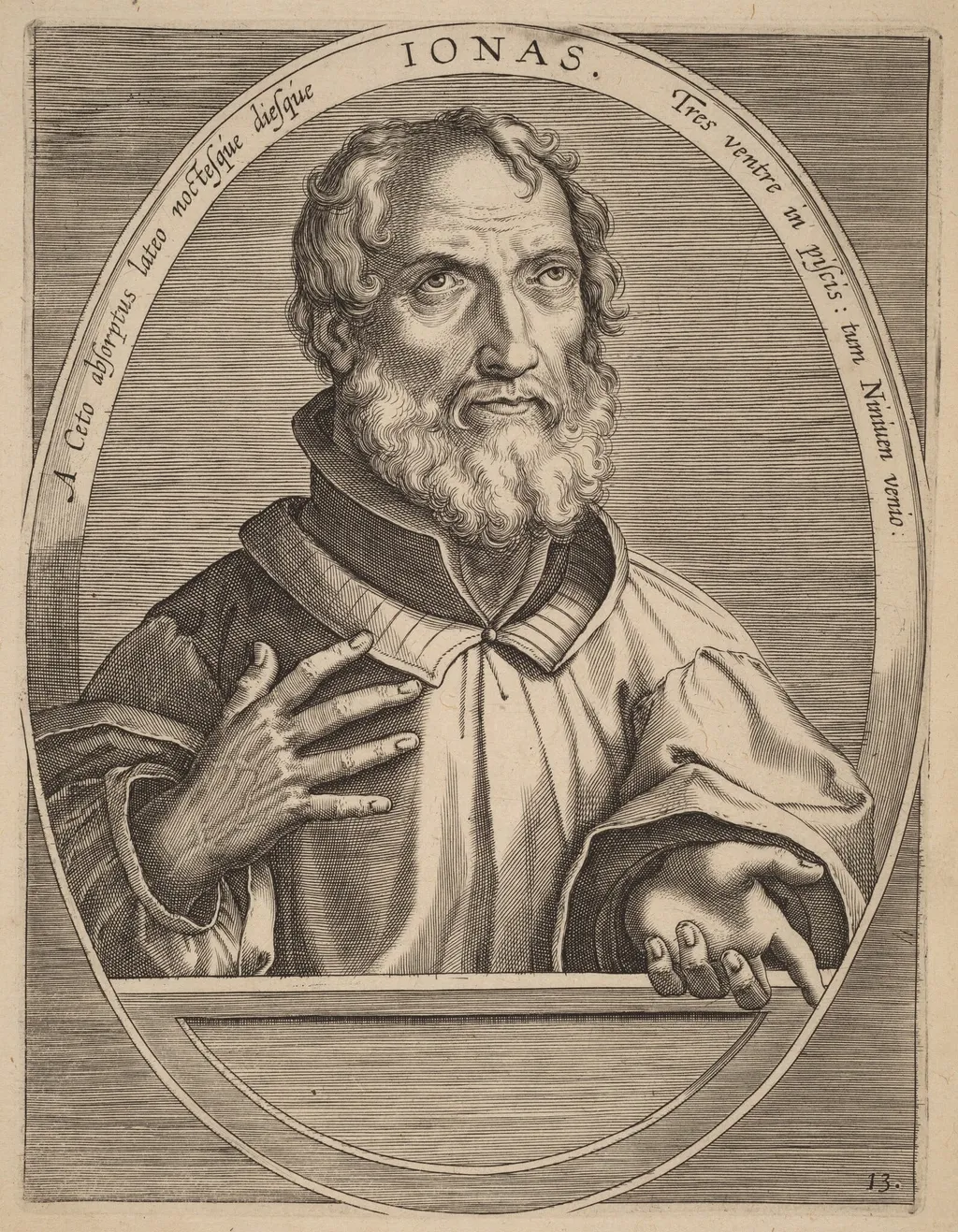 Ionas, by Theodor Galle, ink, 1613