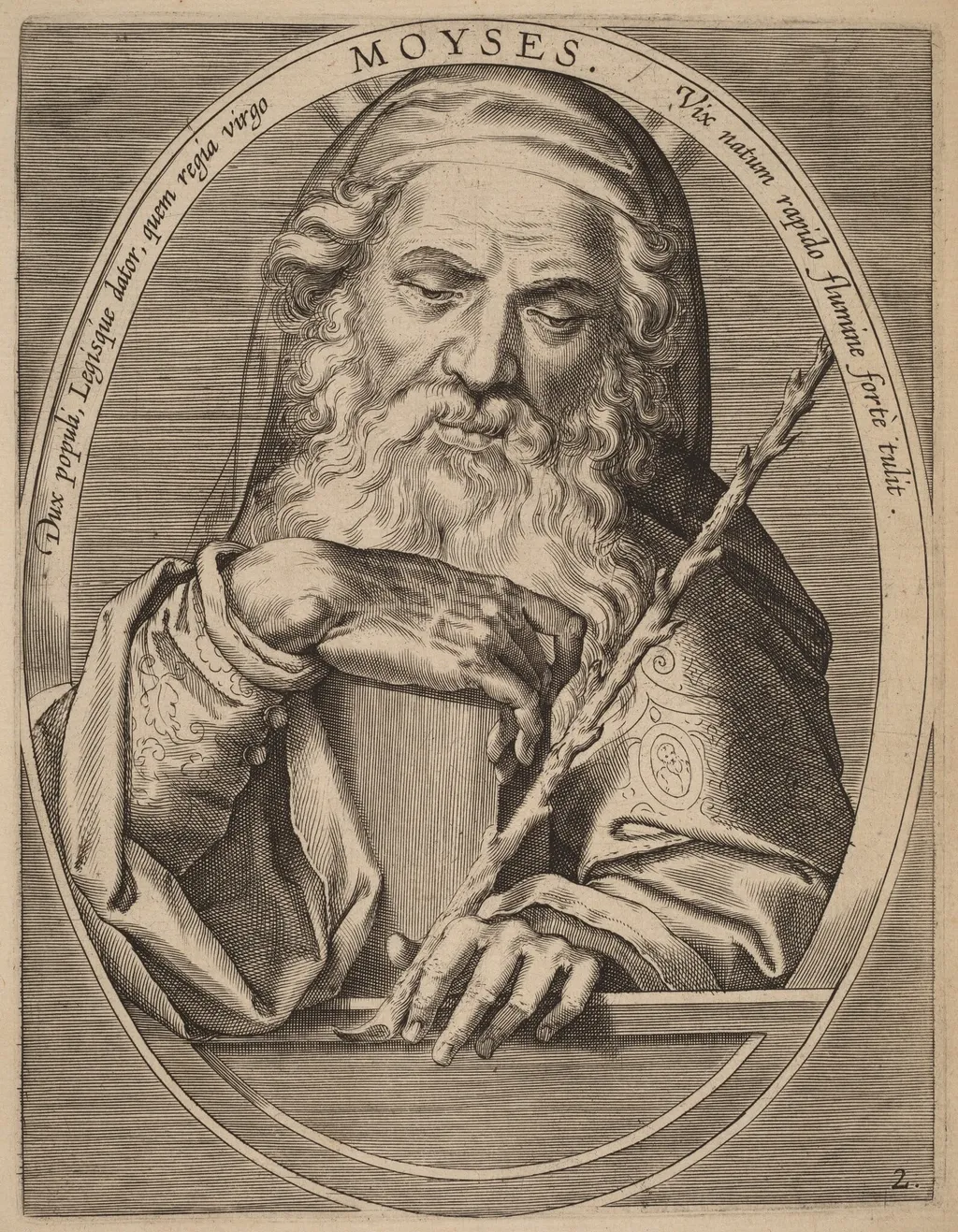 Moses, by Theodor Galle, ink, 1613