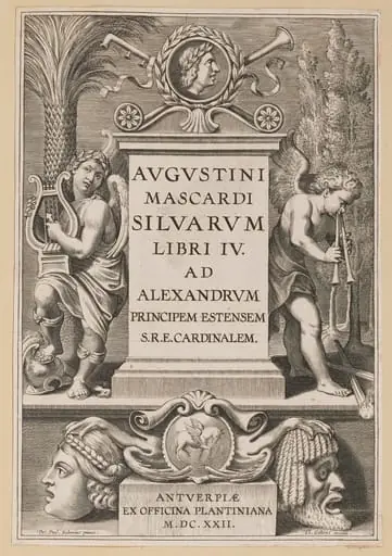 Title Page for Agostino Mascardi, Silvarium Libri IV, by Theodor Galle
