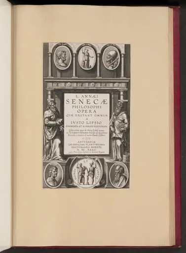 Title Page for L. Annaei Senecae Philosophi Opera Qvae Exstant Omnia a Ivisto Lipsio, by Theodor Galle, 1632