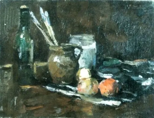 Natură statică cu ulcică și fructe, by Theodor Harșia