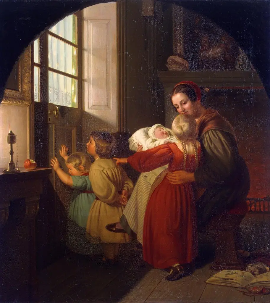Children Expecting the Christmas Feast, by Theodor Hildebrandt