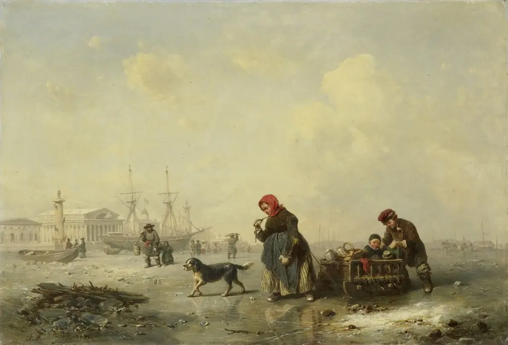 The Newa river at St. Petersburg in Winter, by Theodor Hildebrandt