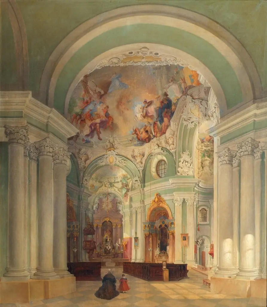 Das Innere der Piaristenkirche in Wien, by Theodor Jachimowicz
