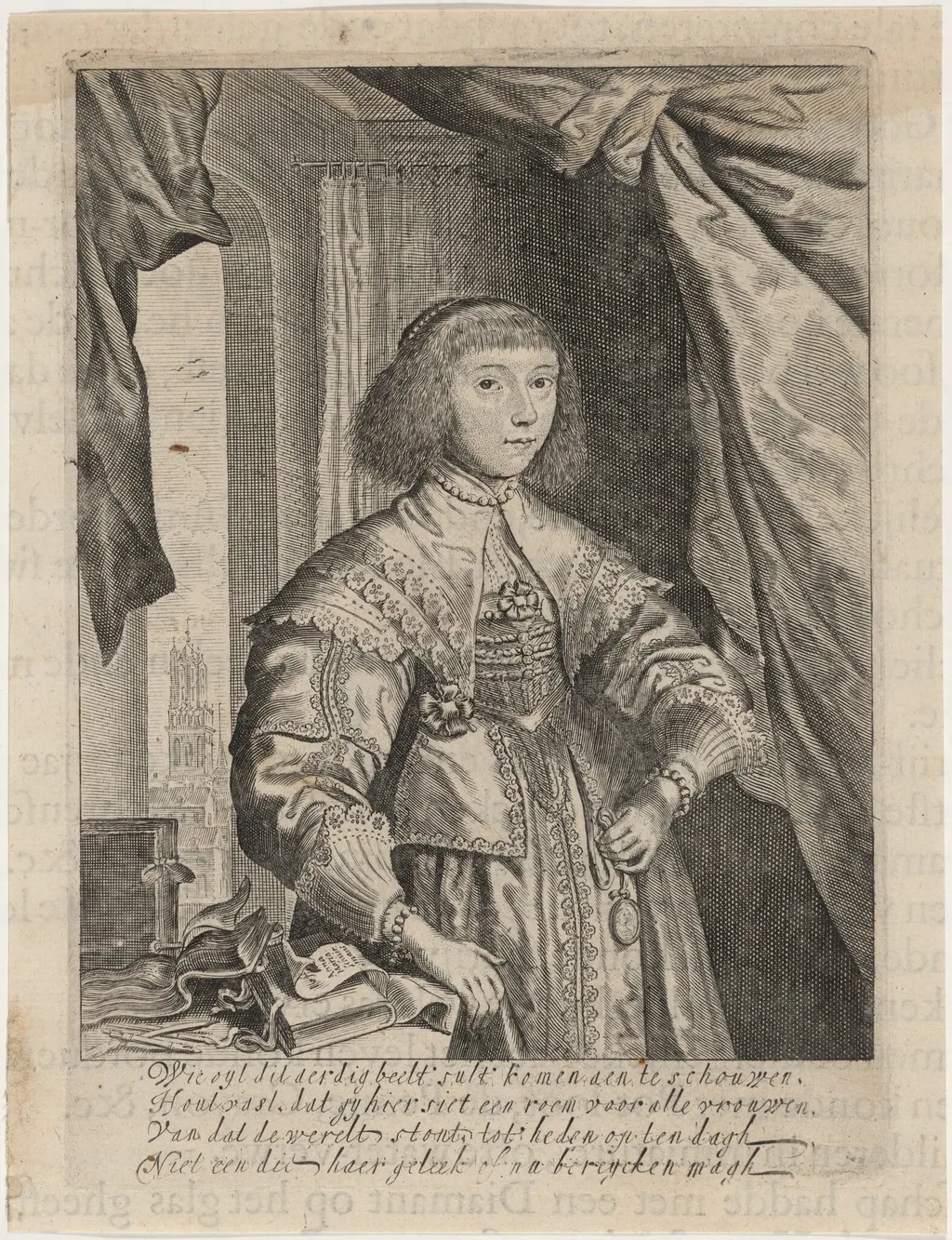 Anna Maria van Schurman, by Theodor Matham, ink
