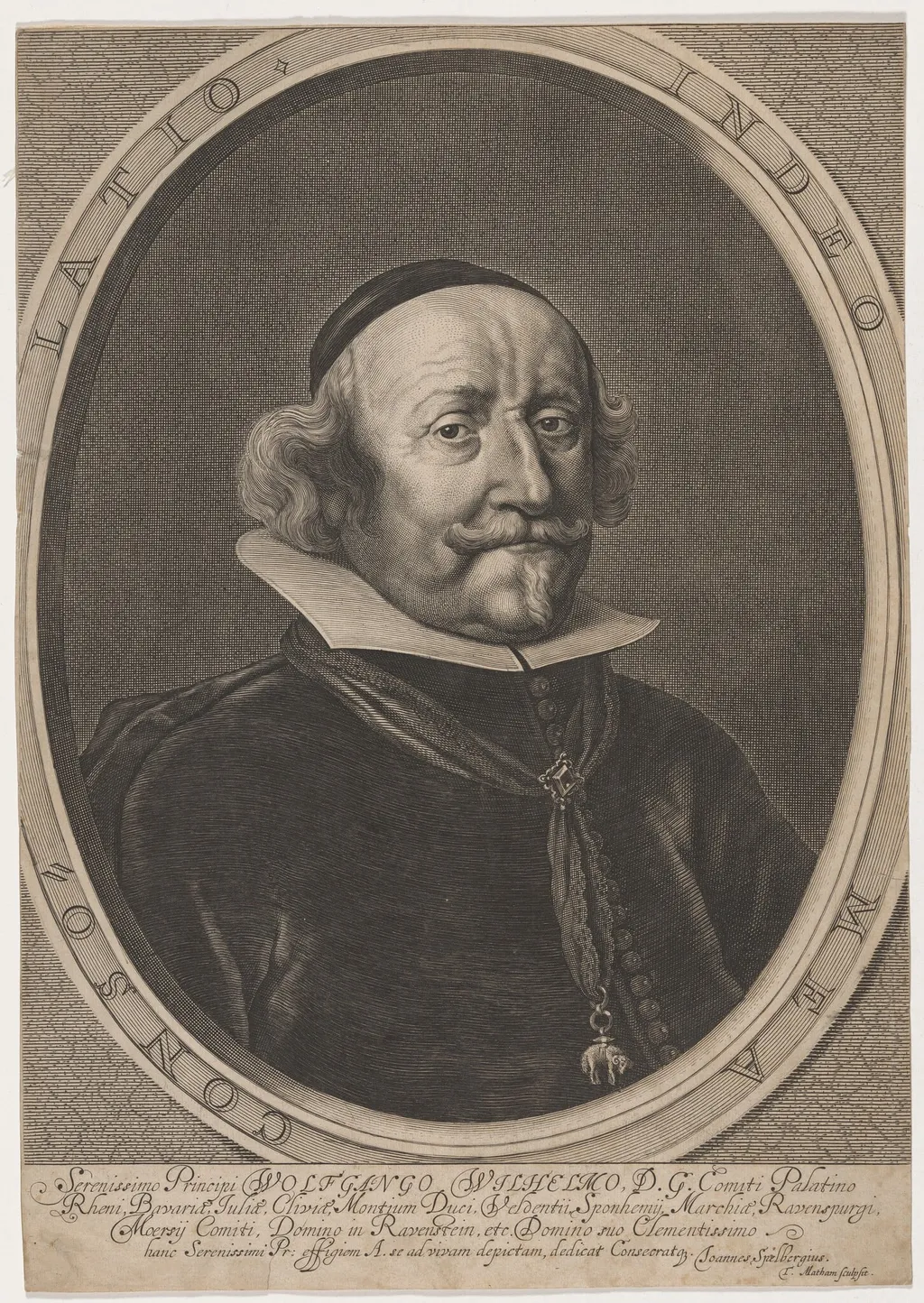 Wolfgang-Wilhelm, Count of Pfalz-Neuburg and Duke of Julich-Berg, by Theodor Matham, ink, 1640