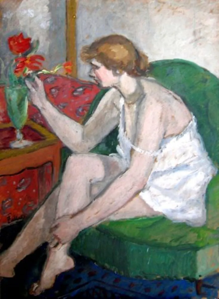 Fată cu lalele, by Theodor Pallady, unspecified, 1949