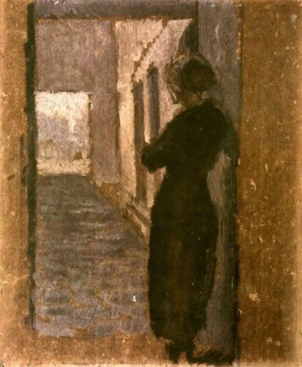 Femeie în poartă, by Theodor Pallady, unspecified, 1921