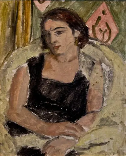 Femeie în rochie neagră, by Theodor Pallady